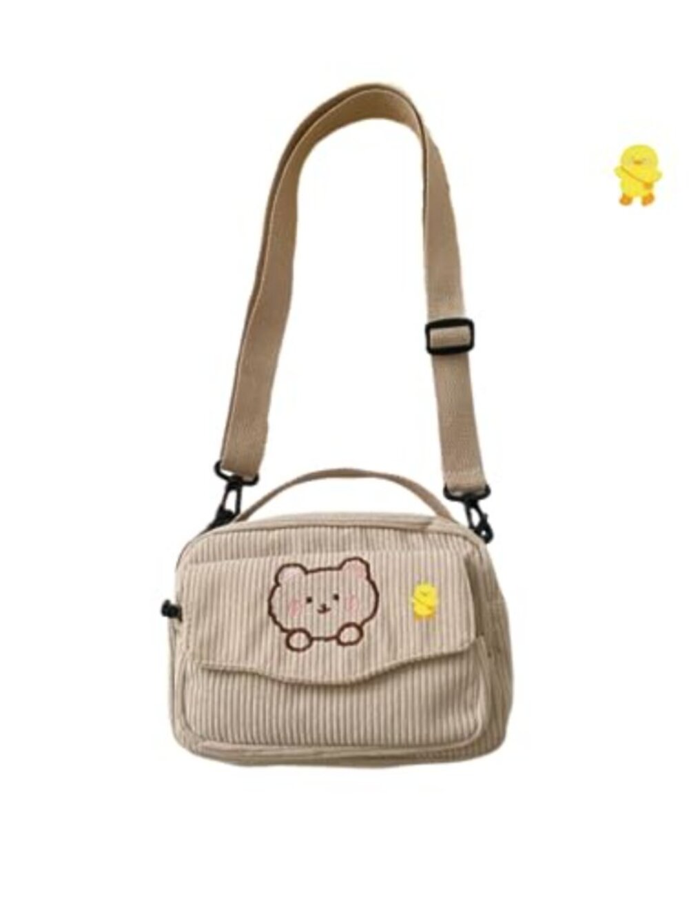 Corduroy Crossbody Bag Small Kawaii Purse Adjustable Strap